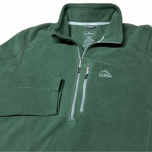 LL Bean Trail Fleece Quarter-zip Sweater Lightweight Men’s Size Large Green